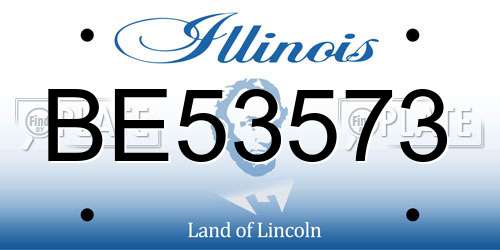 BE53573 Illinois License Plate