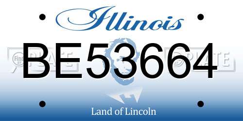 BE53664 Illinois License Plate