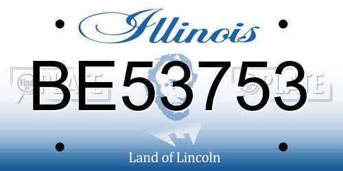 BE53753 Illinois License Plate