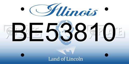 BE53810 Illinois License Plate