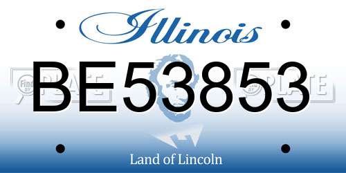 BE53853 Illinois License Plate