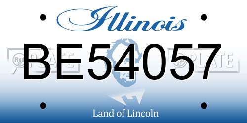 BE54057 Illinois License Plate