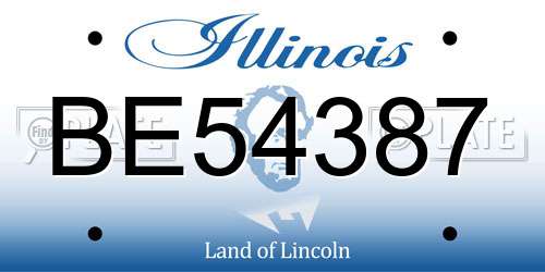 BE54387 Illinois License Plate