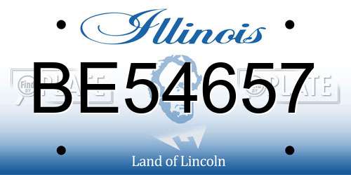 BE54657 Illinois License Plate