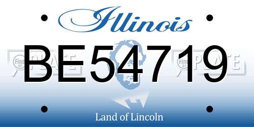 BE54719 Illinois License Plate