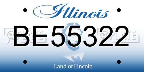 BE55322 Illinois License Plate