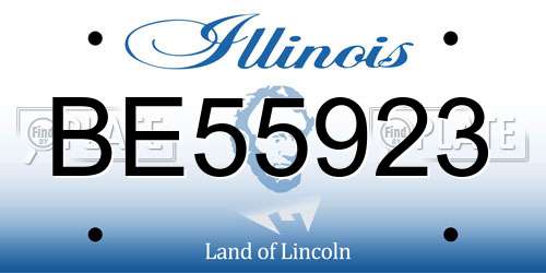 BE55923 Illinois License Plate