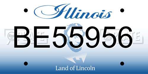 BE55956 Illinois License Plate