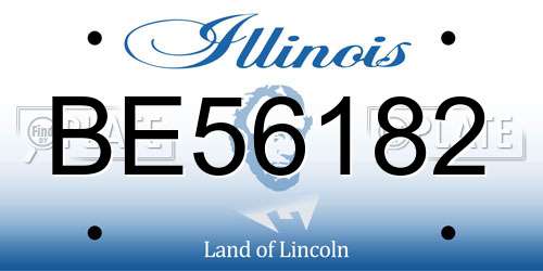 BE56182 Illinois License Plate