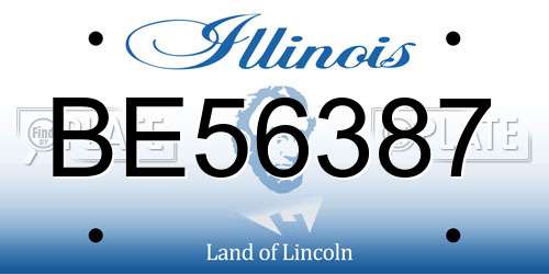 BE56387 Illinois License Plate