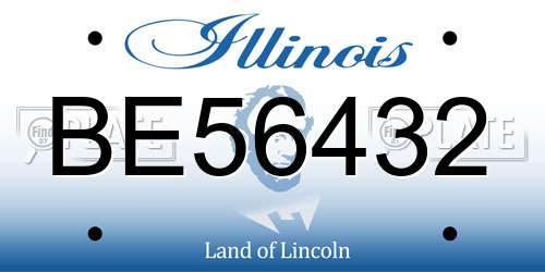BE56432 Illinois License Plate