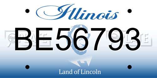 BE56793 Illinois License Plate