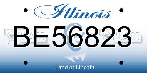 BE56823 Illinois License Plate