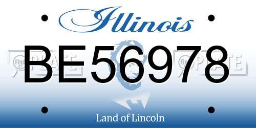 BE56978 Illinois License Plate