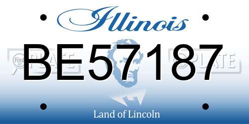 BE57187 Illinois License Plate