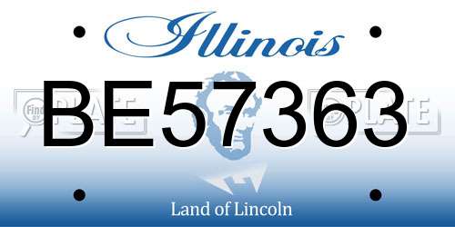 BE57363 Illinois License Plate