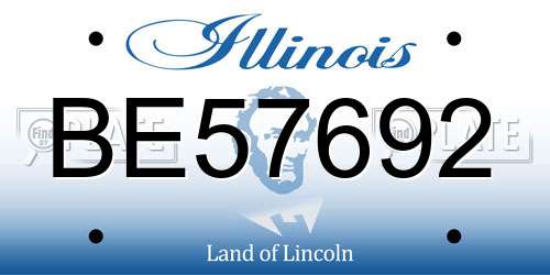 BE57692 Illinois License Plate