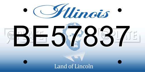 BE57837 Illinois License Plate