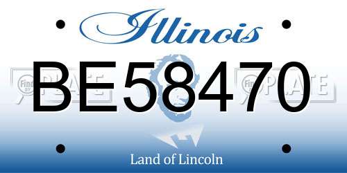 BE58470 Illinois License Plate