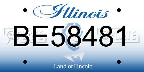 BE58481 Illinois License Plate