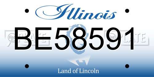 BE58591 Illinois License Plate