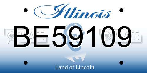 BE59109 Illinois License Plate