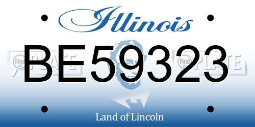 BE59323 Illinois License Plate