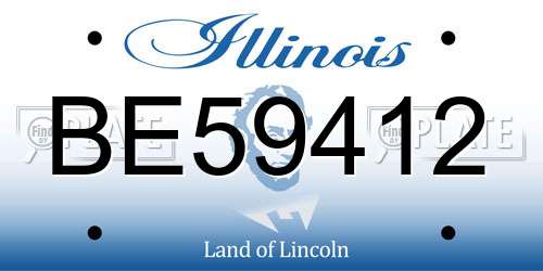 BE59412 Illinois License Plate