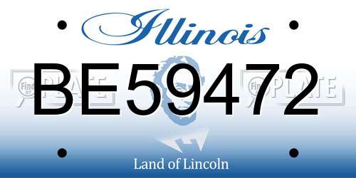 BE59472 Illinois License Plate