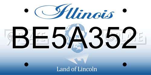 BE5A352 Illinois License Plate