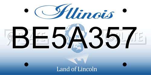 BE5A357 Illinois License Plate