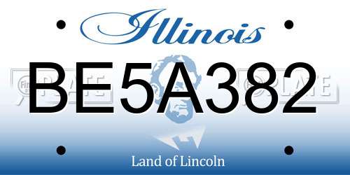 BE5A382 Illinois License Plate