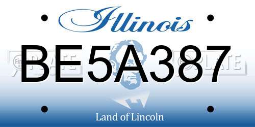 BE5A387 Illinois License Plate
