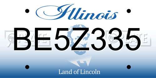 BE5Z335 Illinois License Plate