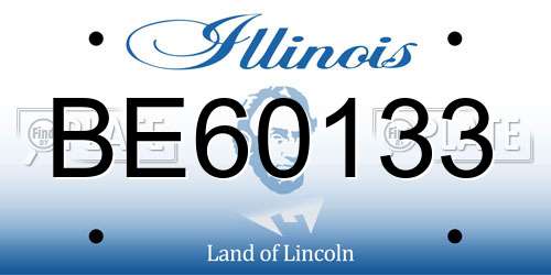 BE60133 Illinois License Plate