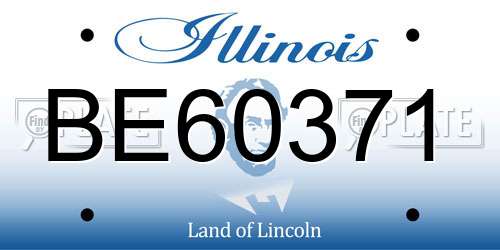 BE60371 Illinois License Plate