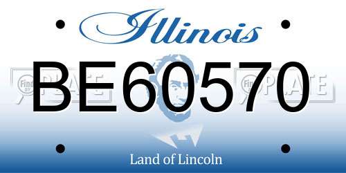 BE60570 Illinois License Plate