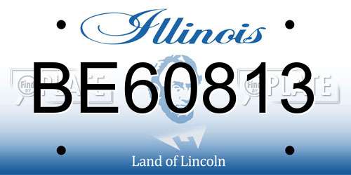 BE60813 Illinois License Plate