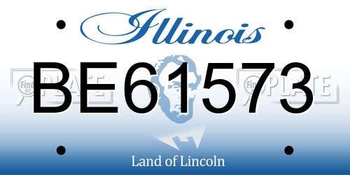 BE61573 Illinois License Plate
