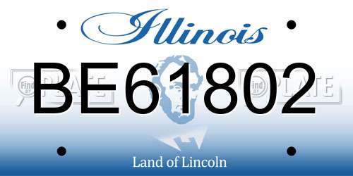 BE61802 Illinois License Plate