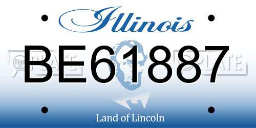 BE61887 Illinois License Plate