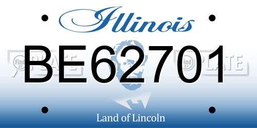 BE62701 Illinois License Plate