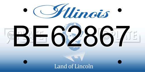 BE62867 Illinois License Plate