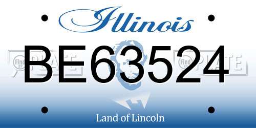 BE63524 Illinois License Plate