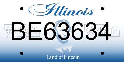 BE63634 Illinois License Plate