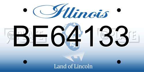 BE64133 Illinois License Plate