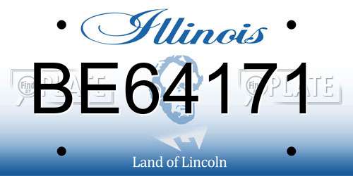 BE64171 Illinois License Plate