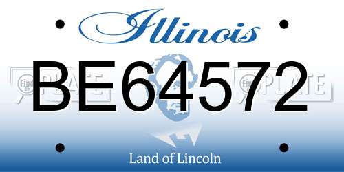 BE64572 Illinois License Plate