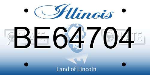 BE64704 Illinois License Plate