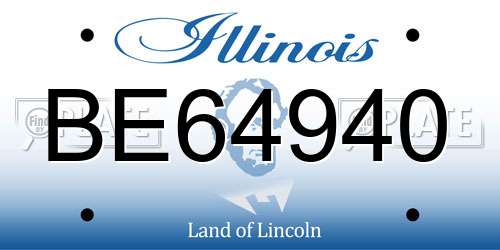 BE64940 Illinois License Plate